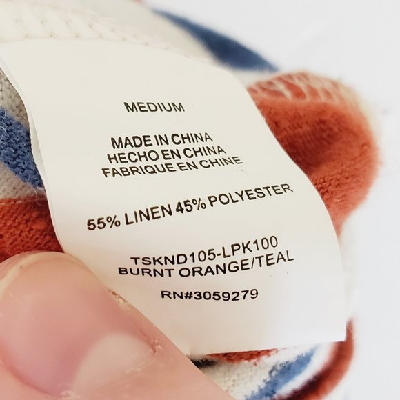 THREAD & SUPPLY Linen Burnt Orange Striped Dress - Picture 9 of 9